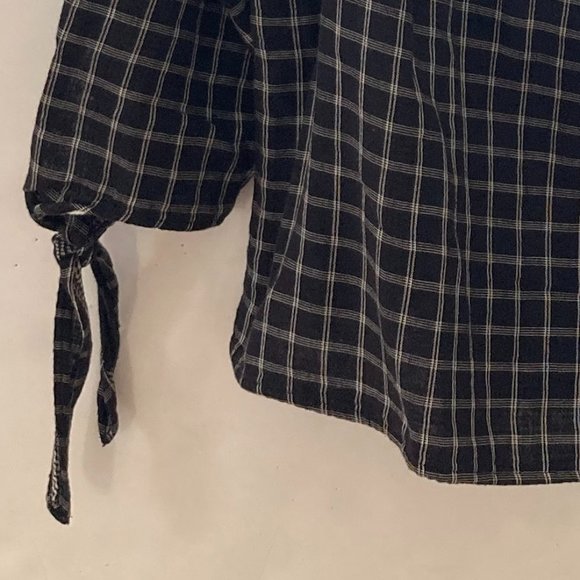 MADEWELL Windowpane plaid Off The Shoulder Top, S - Picture 10 of 11